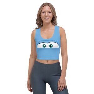 Fun Blue Car Sally Spoof Costume Women's Crop Tank Top Halloween Cars Costume